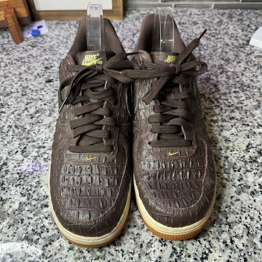 Nike Air Force 1 Low '07 LV8 "Brown Croc" sneaker crocodile-textured men’s SZ 11 - Picture 4 of 11
